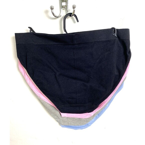 Steve Madden Seamless Bikini Size XL Panties 5 Pack Underwear Ribbed Pink Blue - Picture 2 of 8
